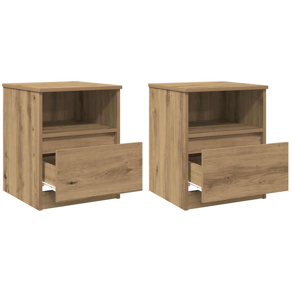 Nattbord 2 stk artisan eik 40x40x50 cm konstruert tre