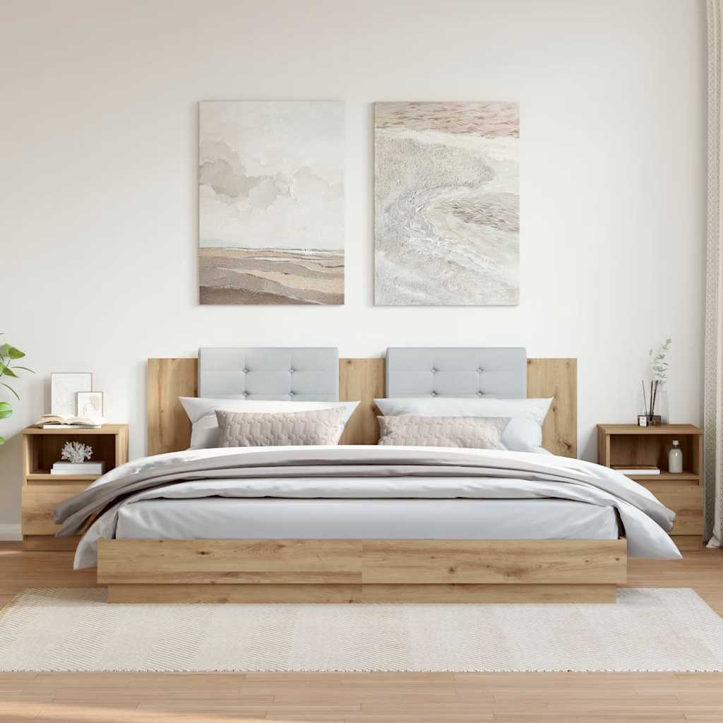 Nattbord 2 stk artisan eik 40x40x50 cm konstruert tre