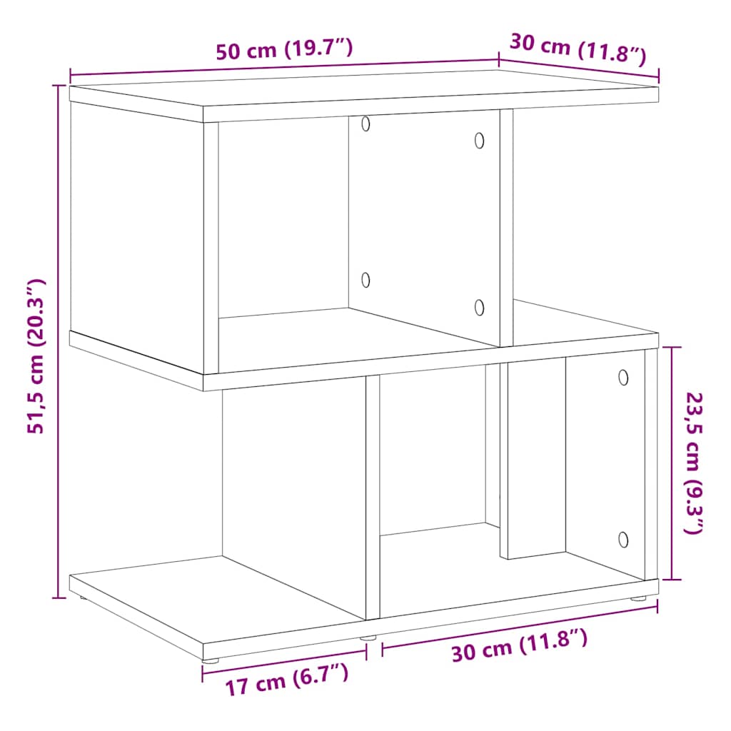 Nattbord artisan eik 50x30x51,5 cm konstruert tre