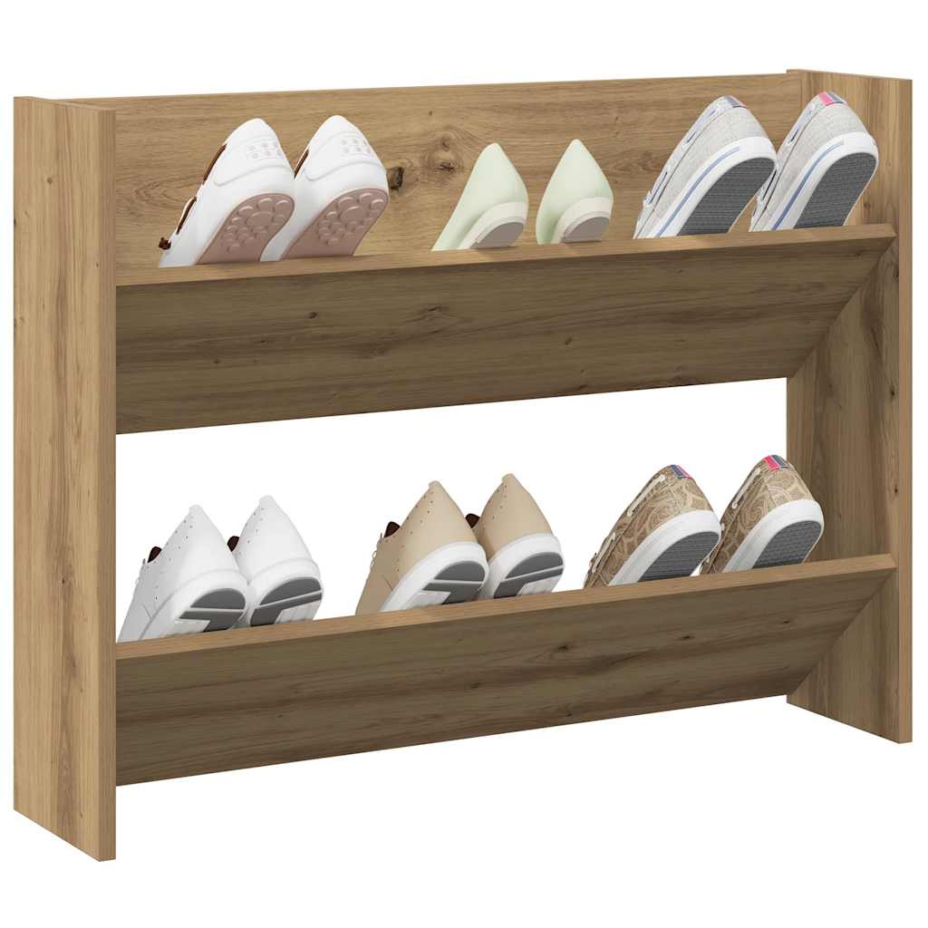 Veggmontert skohylle artisan eik 80x18x60 cm konstruert tre
