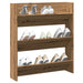 Veggmontert skohylle artisan eik 80x18x90 cm konstruert tre