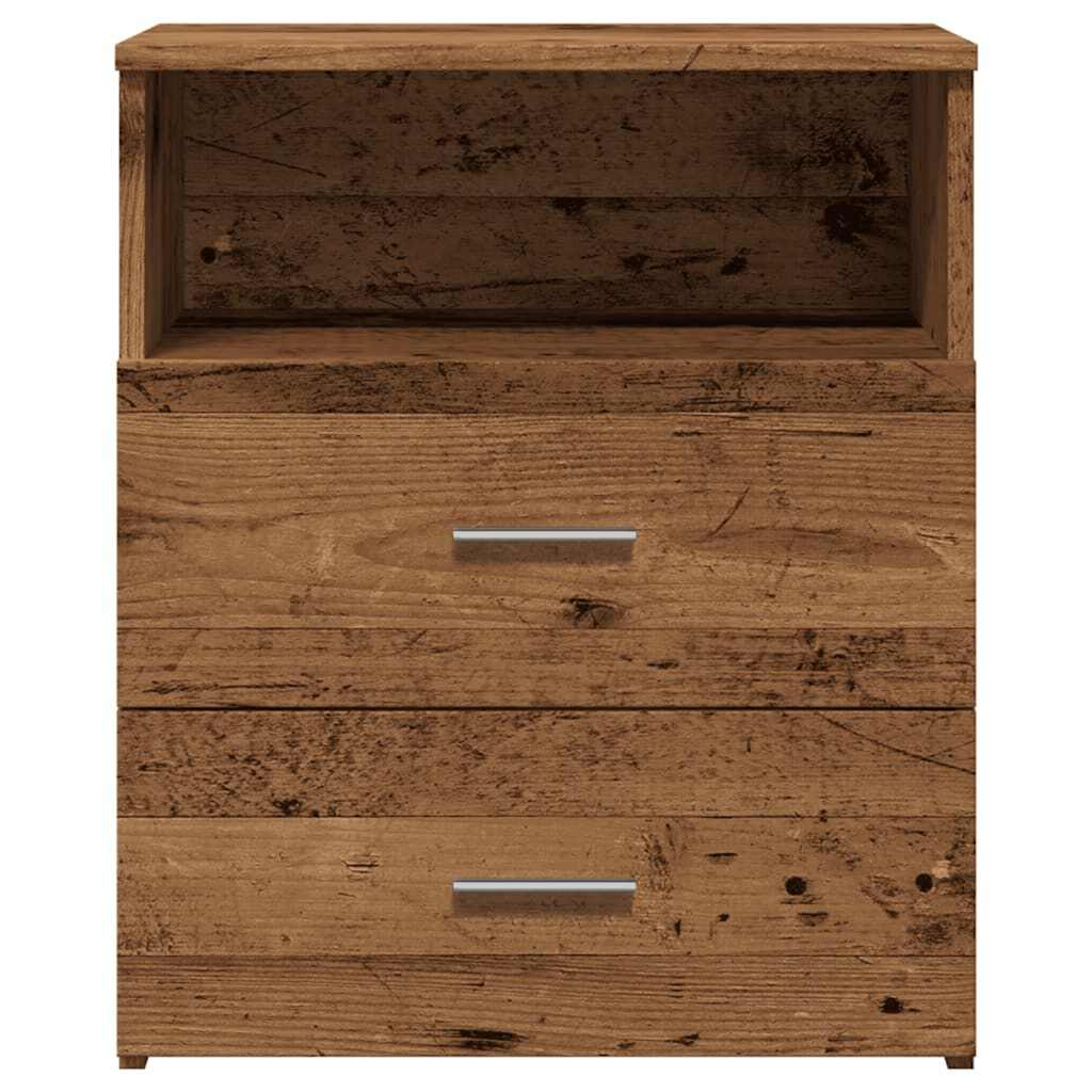 Nattbord 2 stk gammelt tre 50x32x60 cm konstruert tre