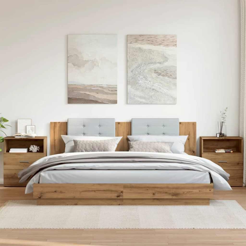 Nattbord 2 stk artisan eik 50x32x60 cm konstruert tre