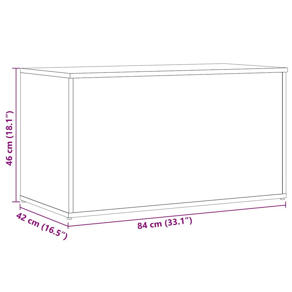 Oppbevaringskiste gammelt tre 84x42x46 cm konstruert tre