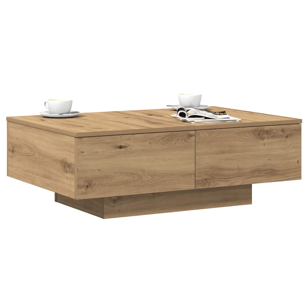 Salongbord artisan eik 90x60x31 cm konstruert tre