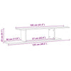 Veggmontert TV-hylle gammelt tre 125x18x23 cm konstruert tre
