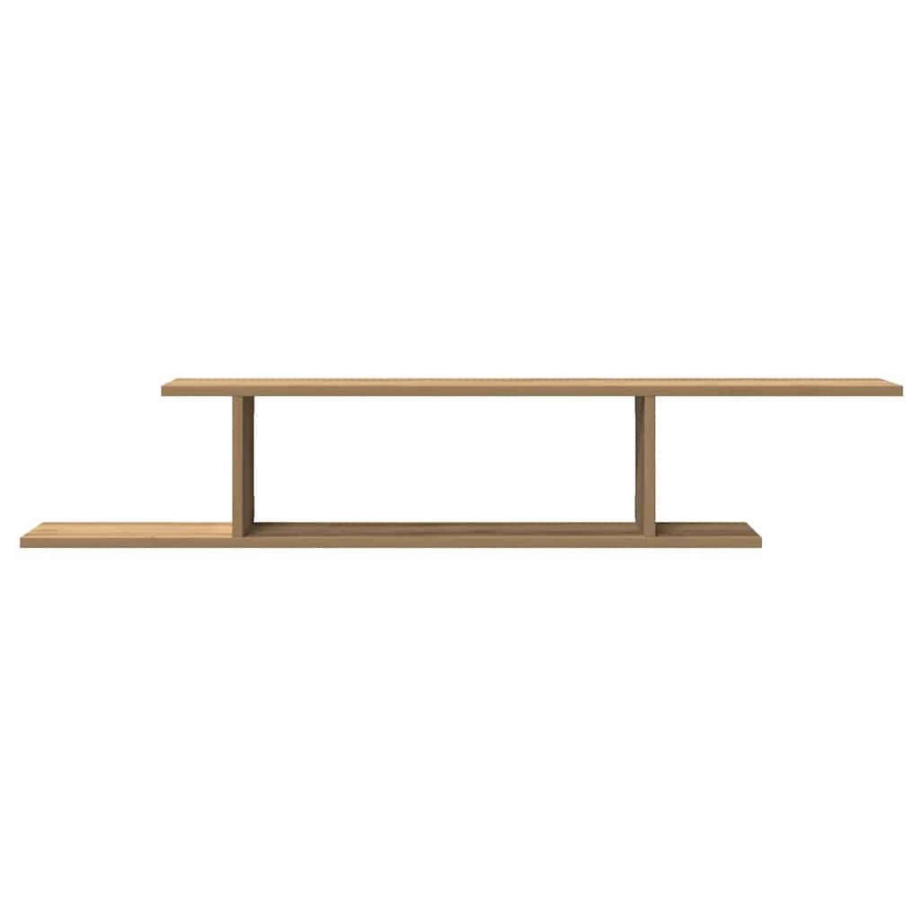 Veggmontert TV-hylle artisan eik 125x18x23 cm konstruert tre