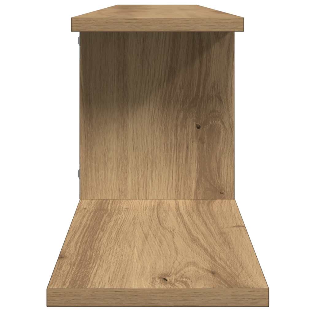Veggmontert TV-hylle artisan eik 125x18x23 cm konstruert tre