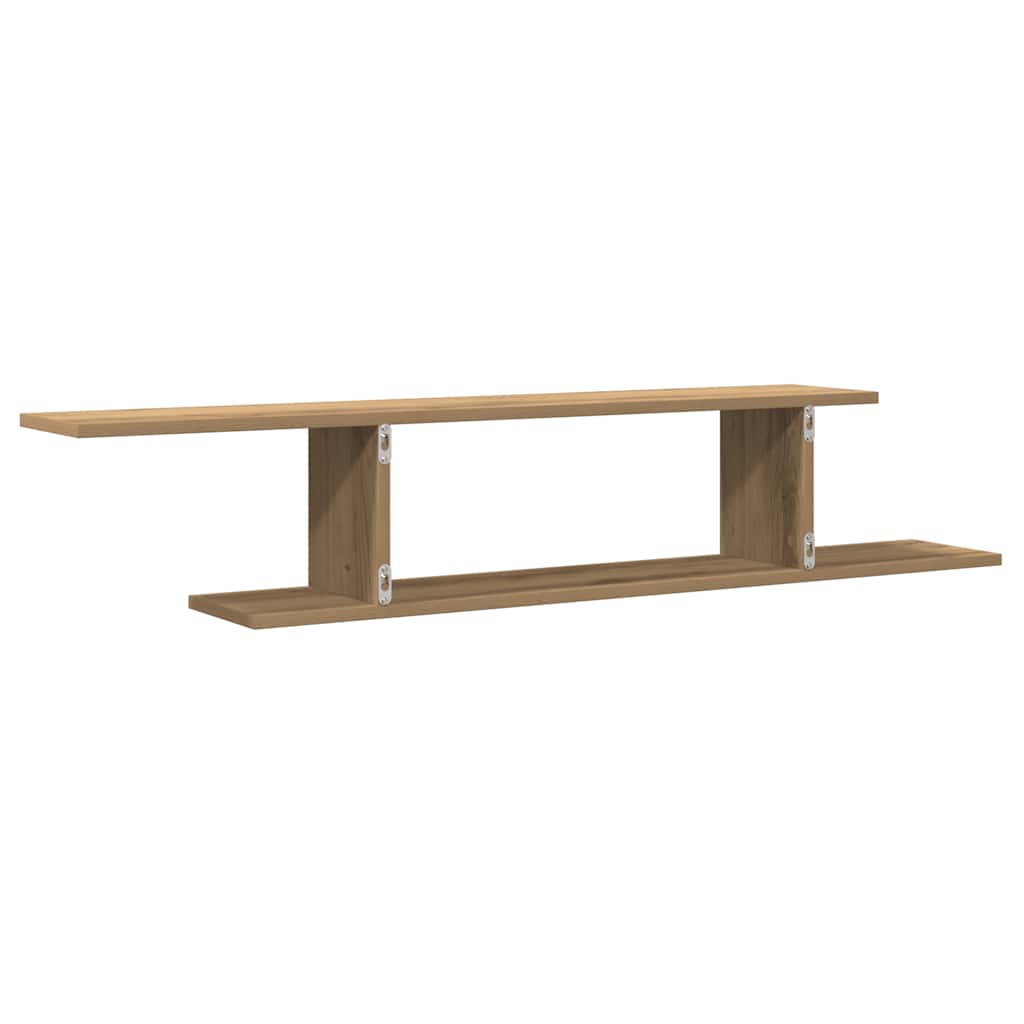 Veggmontert TV-hylle artisan eik 125x18x23 cm konstruert tre