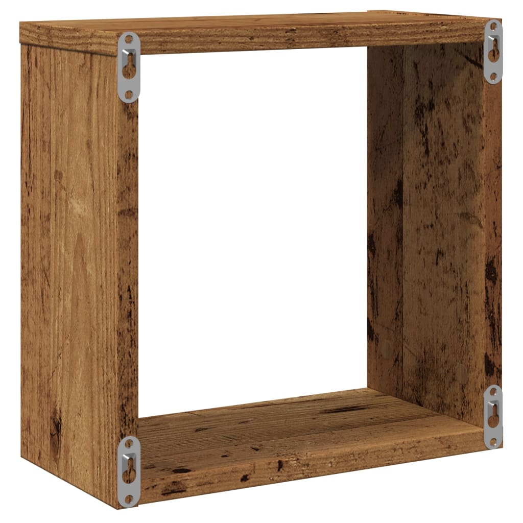 Vegghyller kube 2 stk gammelt tre 30x15x30 cm konstruert tre