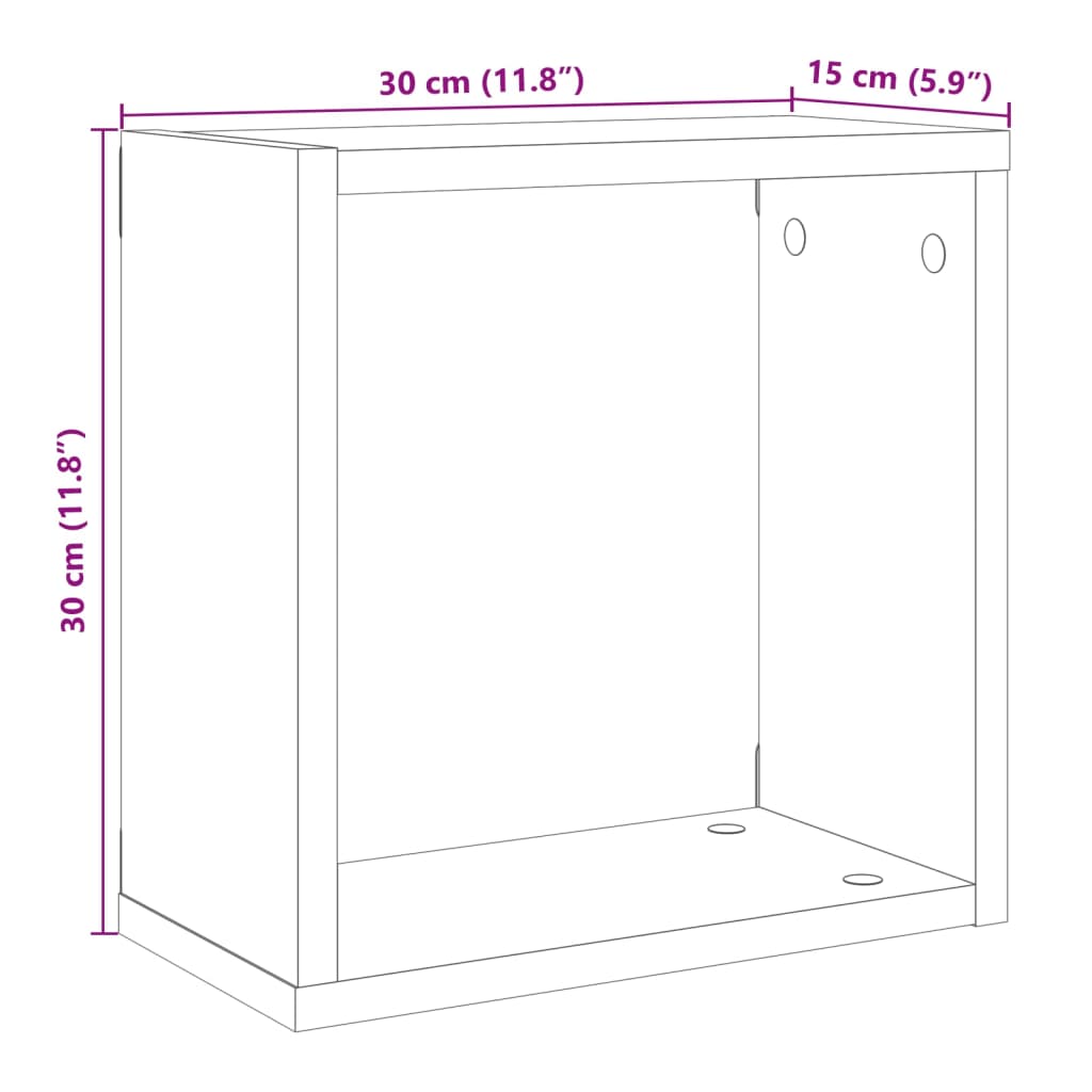 Vegghyller kube 4 stk gammelt tre 30x15x30 cm konstruert tre