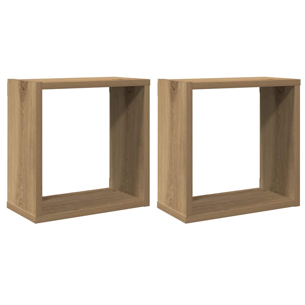 Vegghyller kube 2 stk artisan eik 30x15x30 cm konstruert tre