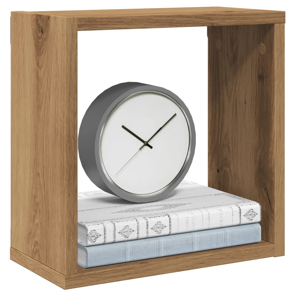 Vegghyller kube 4 stk artisan eik 30x15x30 cm konstruert tre