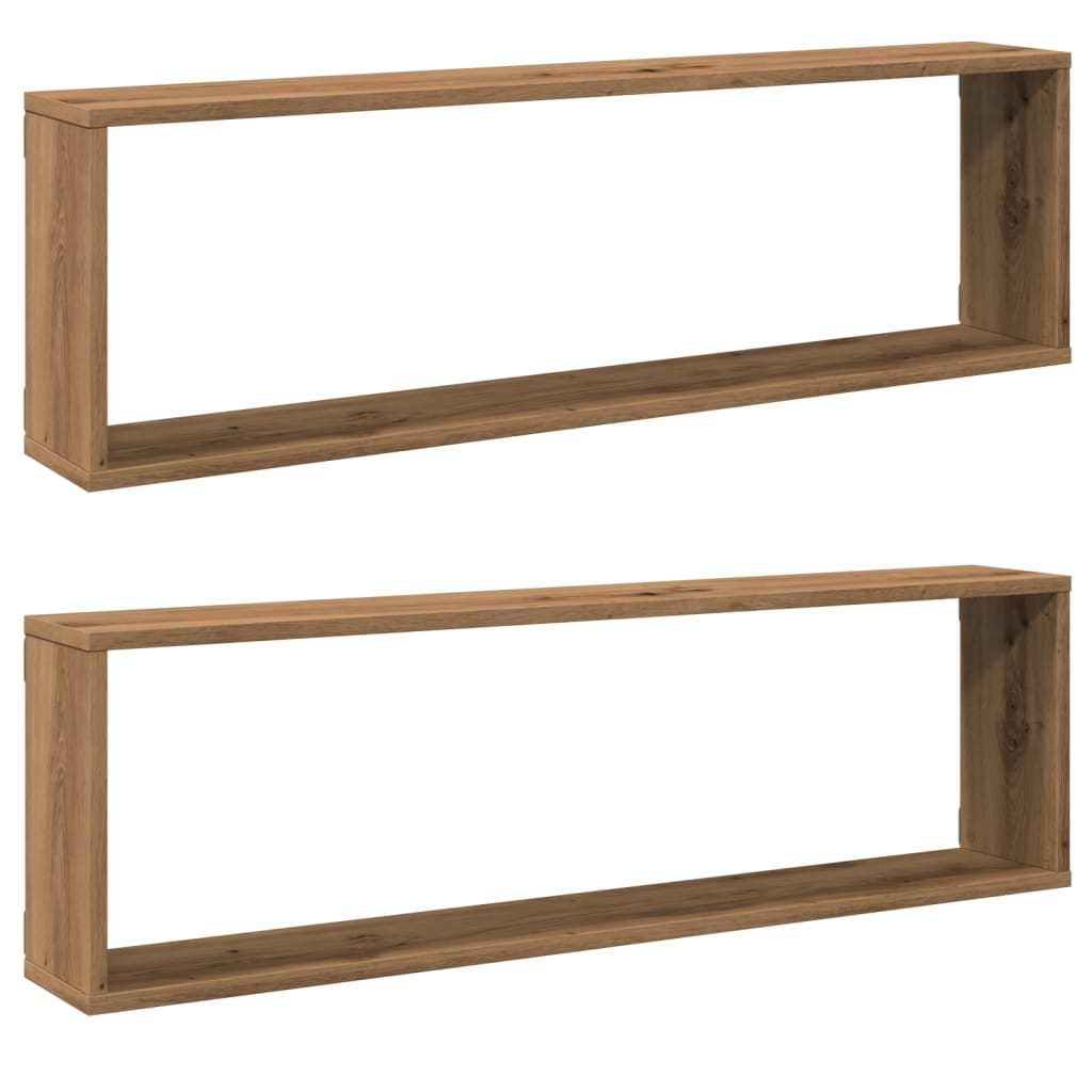 Vegghyller kube 2 stk artisan eik 100x15x30 cm konstruert tre