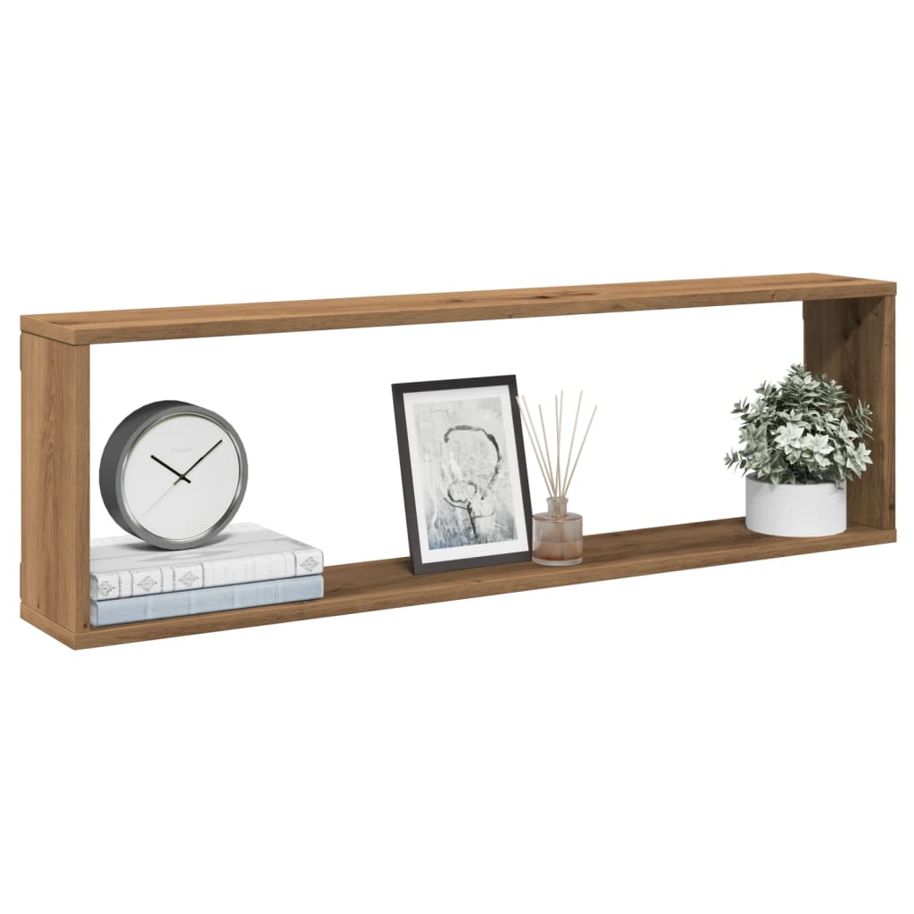 Vegghyller kube 2 stk artisan eik 100x15x30 cm konstruert tre