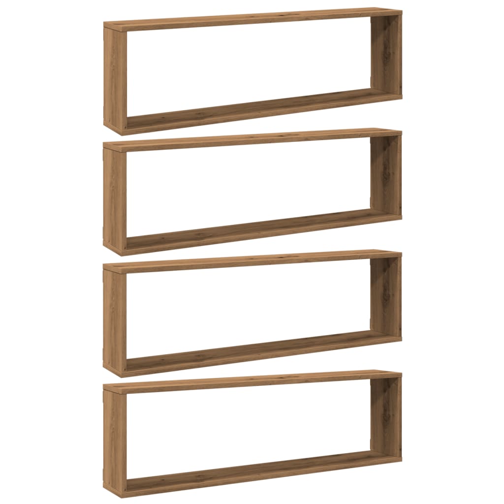 Vegghyller kube 4 stk artisan eik 100x15x30 cm konstruert tre