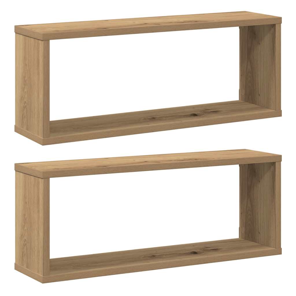 Vegghyller kube 2 stk artisan eik 60x15x23 cm konstruert tre