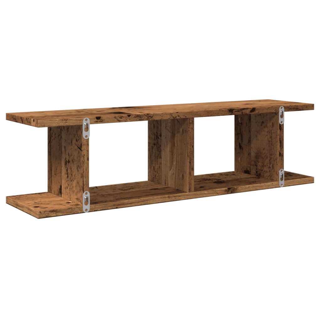 Vegghyller 2 stk gammelt tre 75x18x20 cm konstruert tre