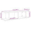 Vegghyller 2 stk gammelt tre 75x18x20 cm konstruert tre