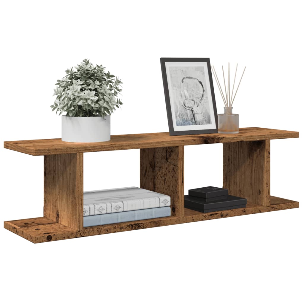 Vegghyller 2 stk gammelt tre 75x18x20 cm konstruert tre