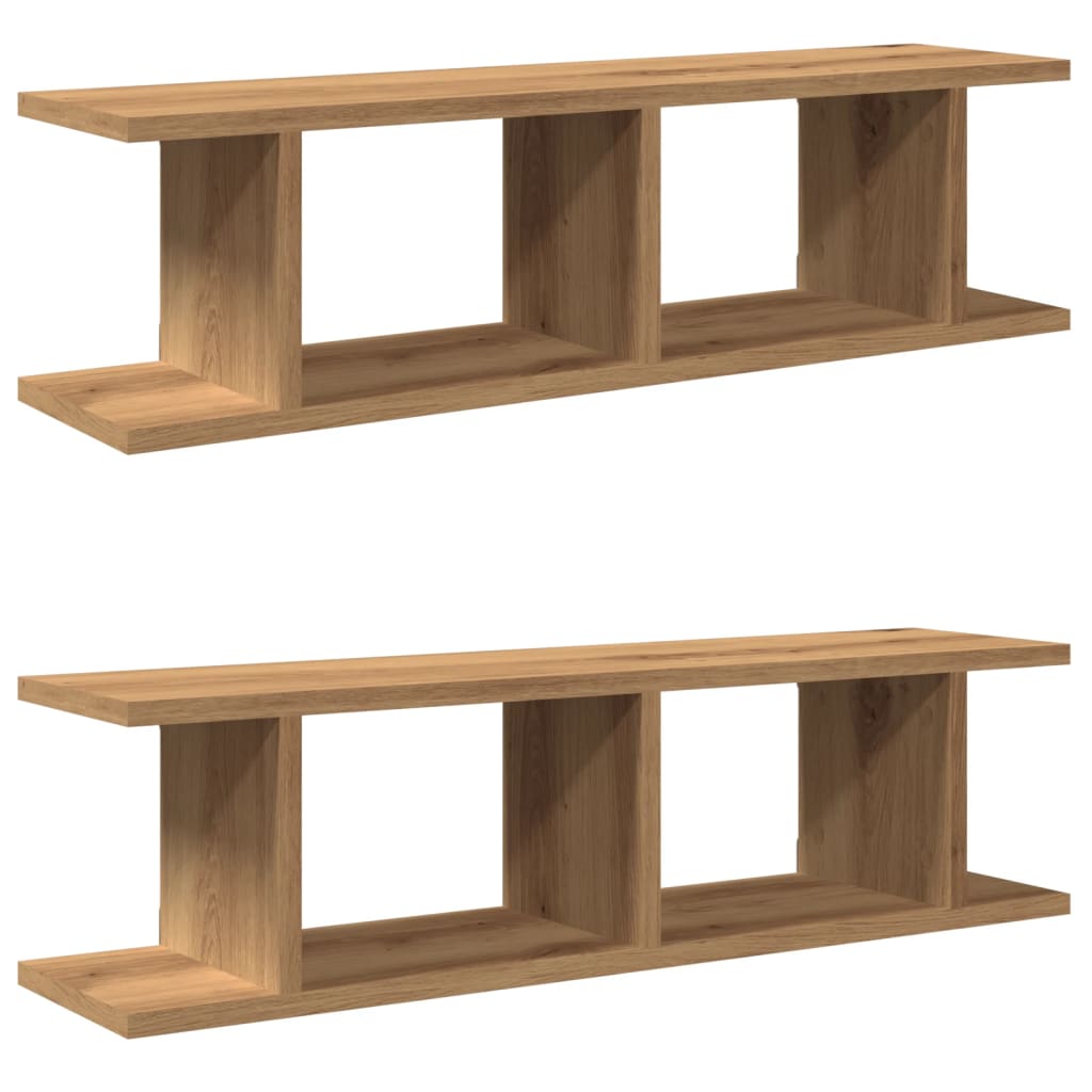Vegghyller 2 stk artisan eik 90x18x20 cm konstruert tre