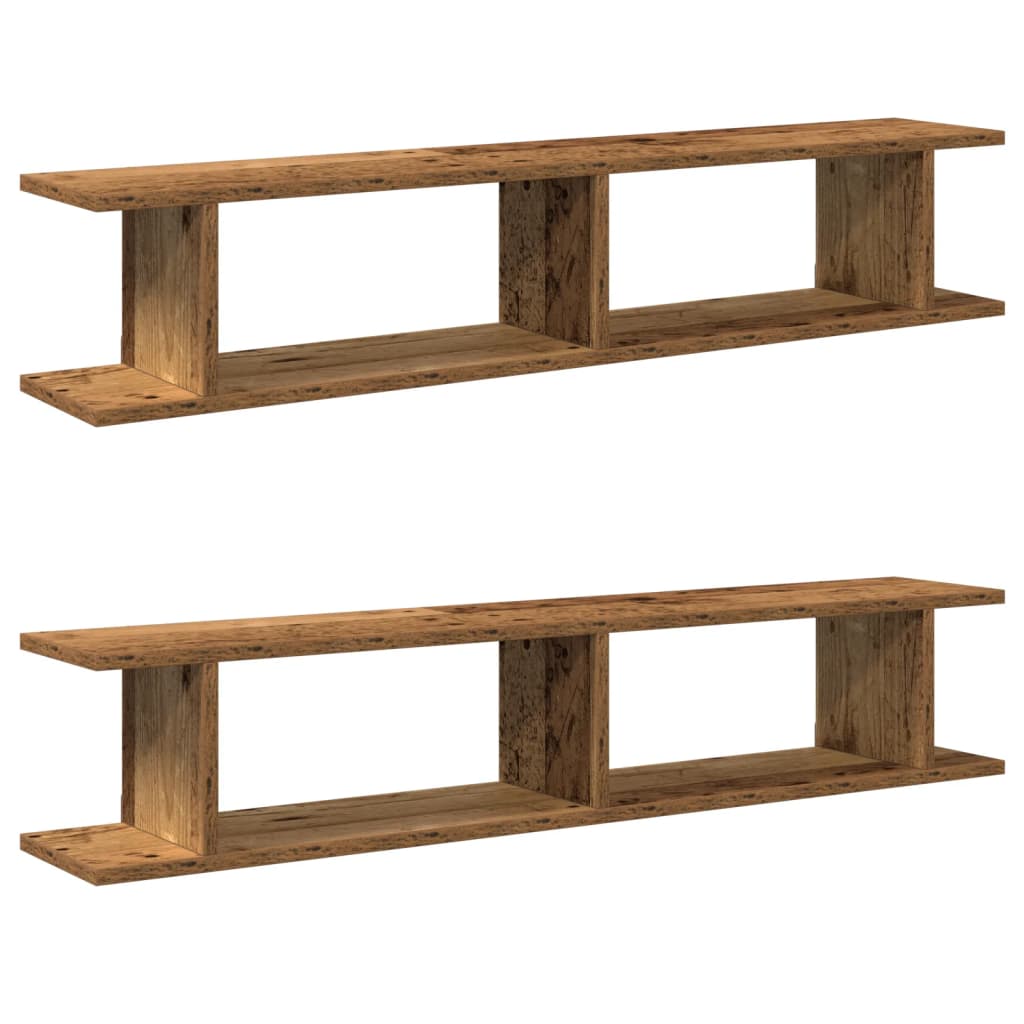 Vegghyller 2 stk gammelt tre 105x18x20 cm konstruert tre