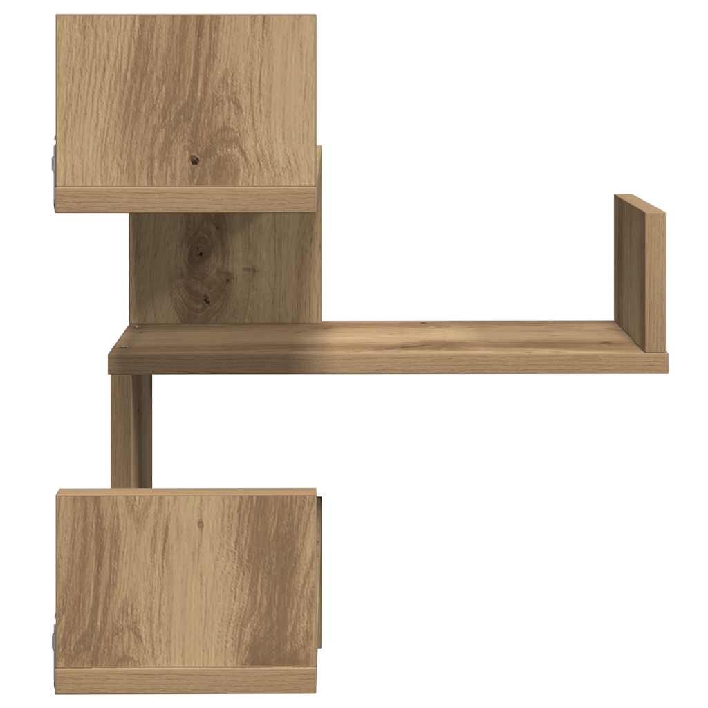 Vegg hjørnehyller 2 stk artisan eik 40x40x49,5cm konstruert tre