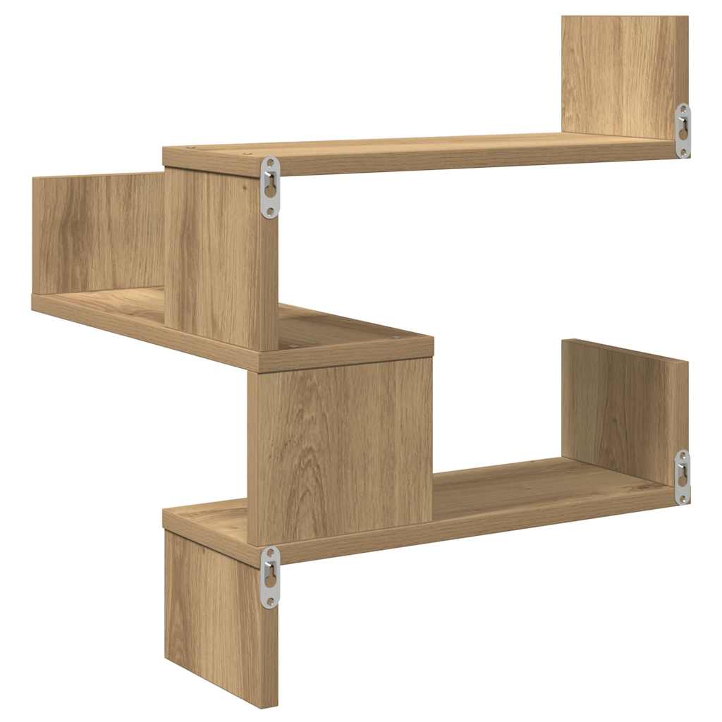 Vegg hjørnehyller 2 stk artisan eik 40x40x49,5cm konstruert tre