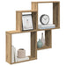 Vegghylle artisan eik 80x15x78,5 cm konstruert tre