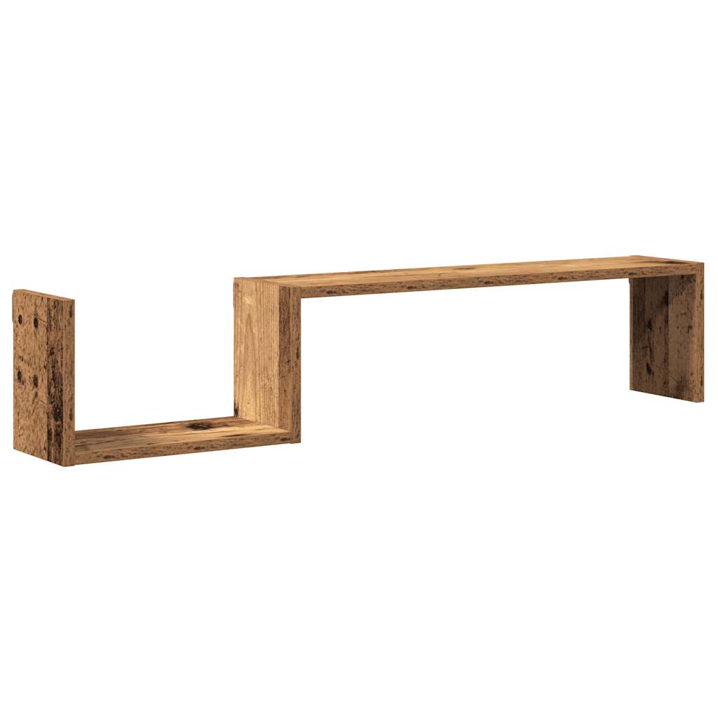 Vegghyller 2 stk gammelt tre 100x15x20 cm konstruert tre