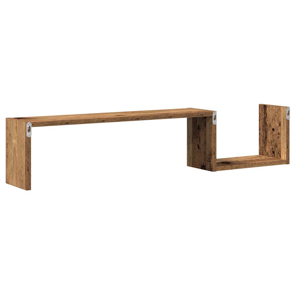 Vegghyller 2 stk gammelt tre 100x15x20 cm konstruert tre