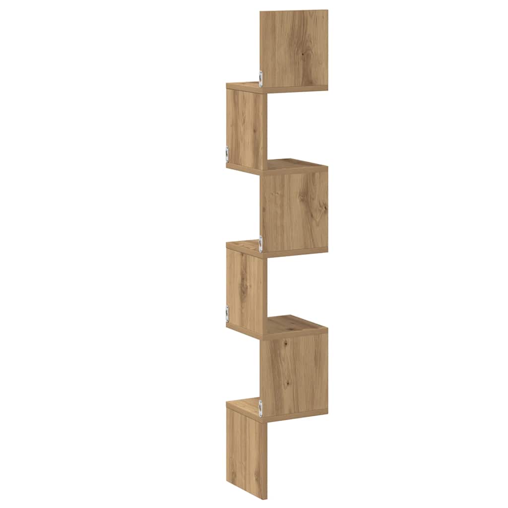 Veggmontert hylle artisan eik 20x20x127,5 cm konstruert tre