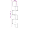 Veggmontert hylle artisan eik 20x20x127,5 cm konstruert tre