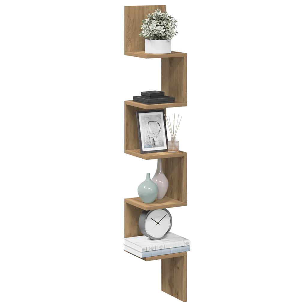 Veggmontert hylle artisan eik 20x20x127,5 cm konstruert tre
