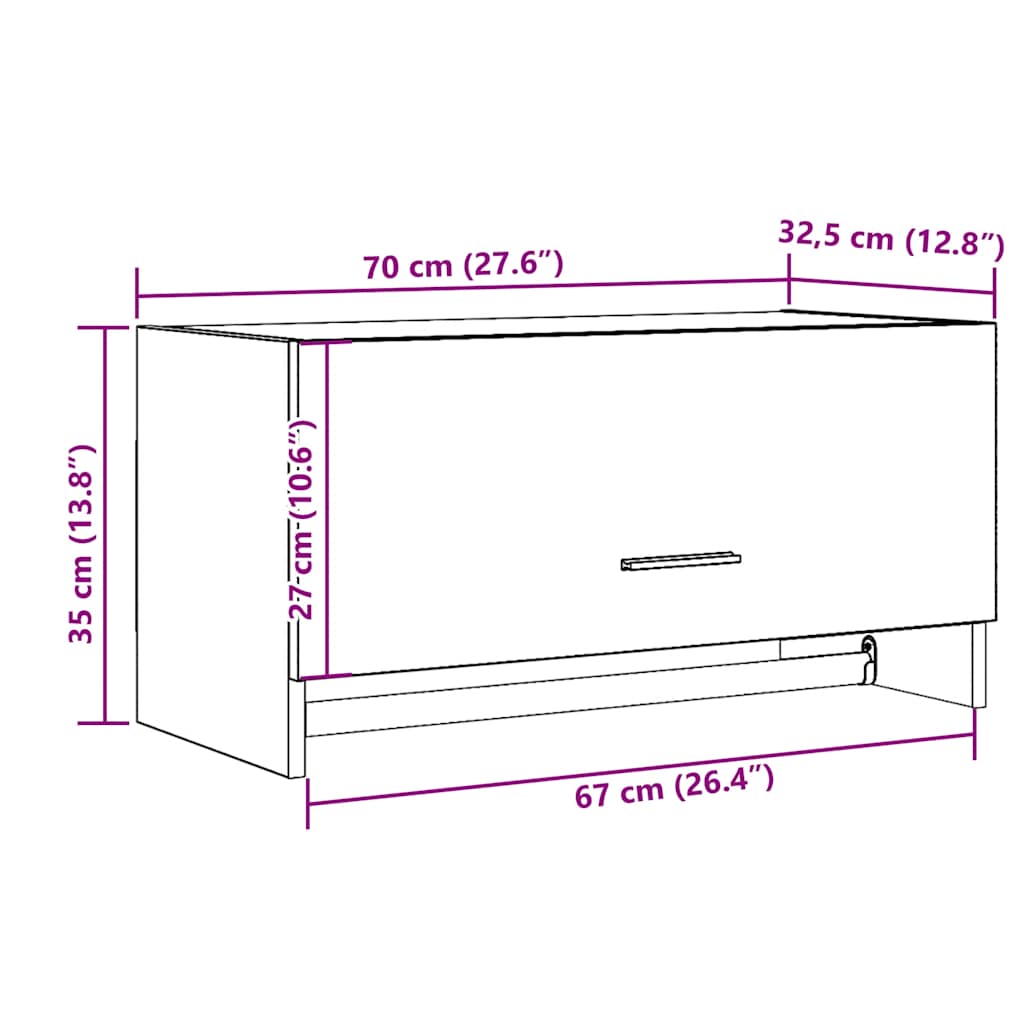 Garderobe gammelt tre 70x32,5x35 cm konstruert tre