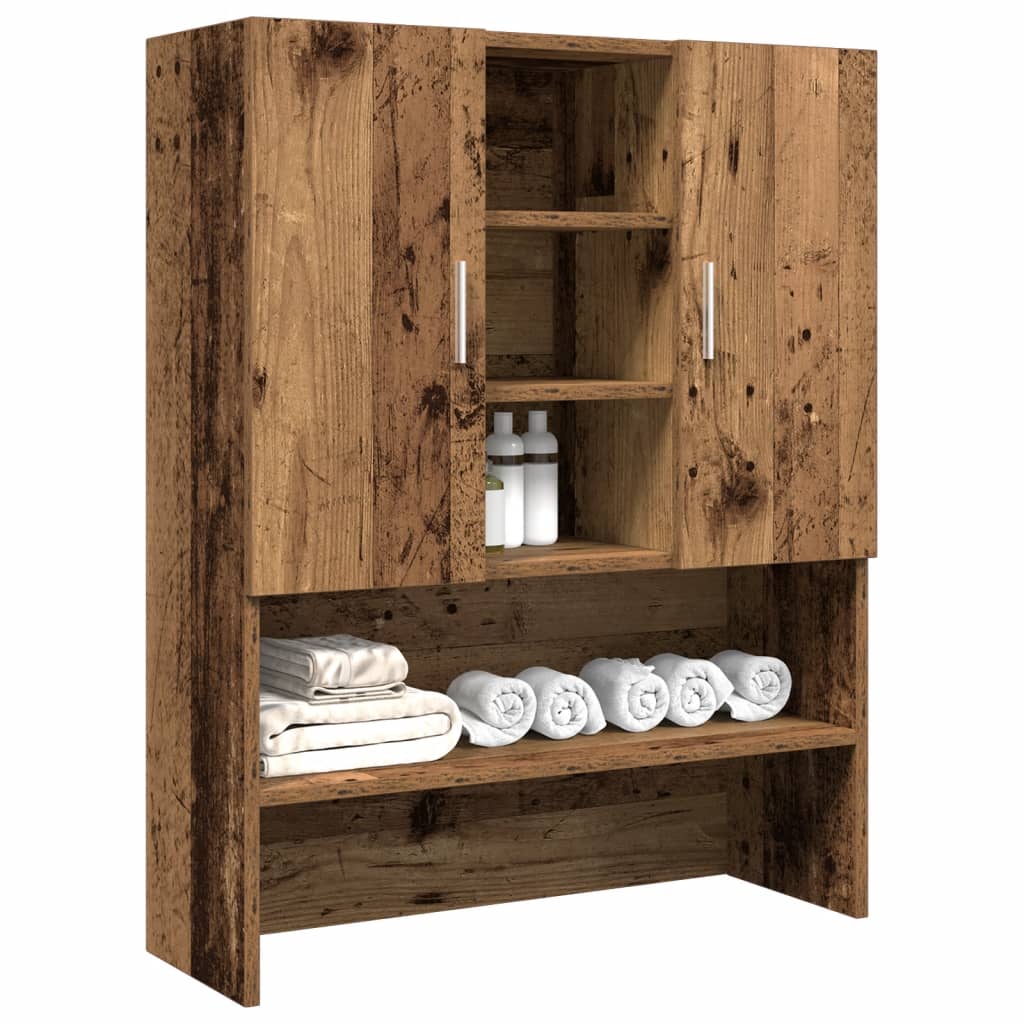 Vaskemaskinskap gammelt tre 70,5x25,5x90 cm