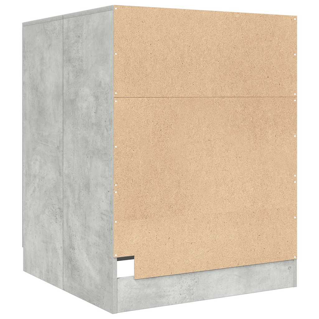 Vaskemaskinskap betonggrå 70,5x71,5x91,5 cm