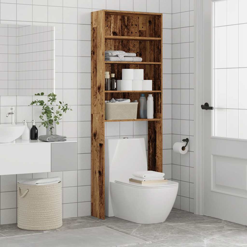 Vaskemaskinskap gammelt tre 64x24x190 cm
