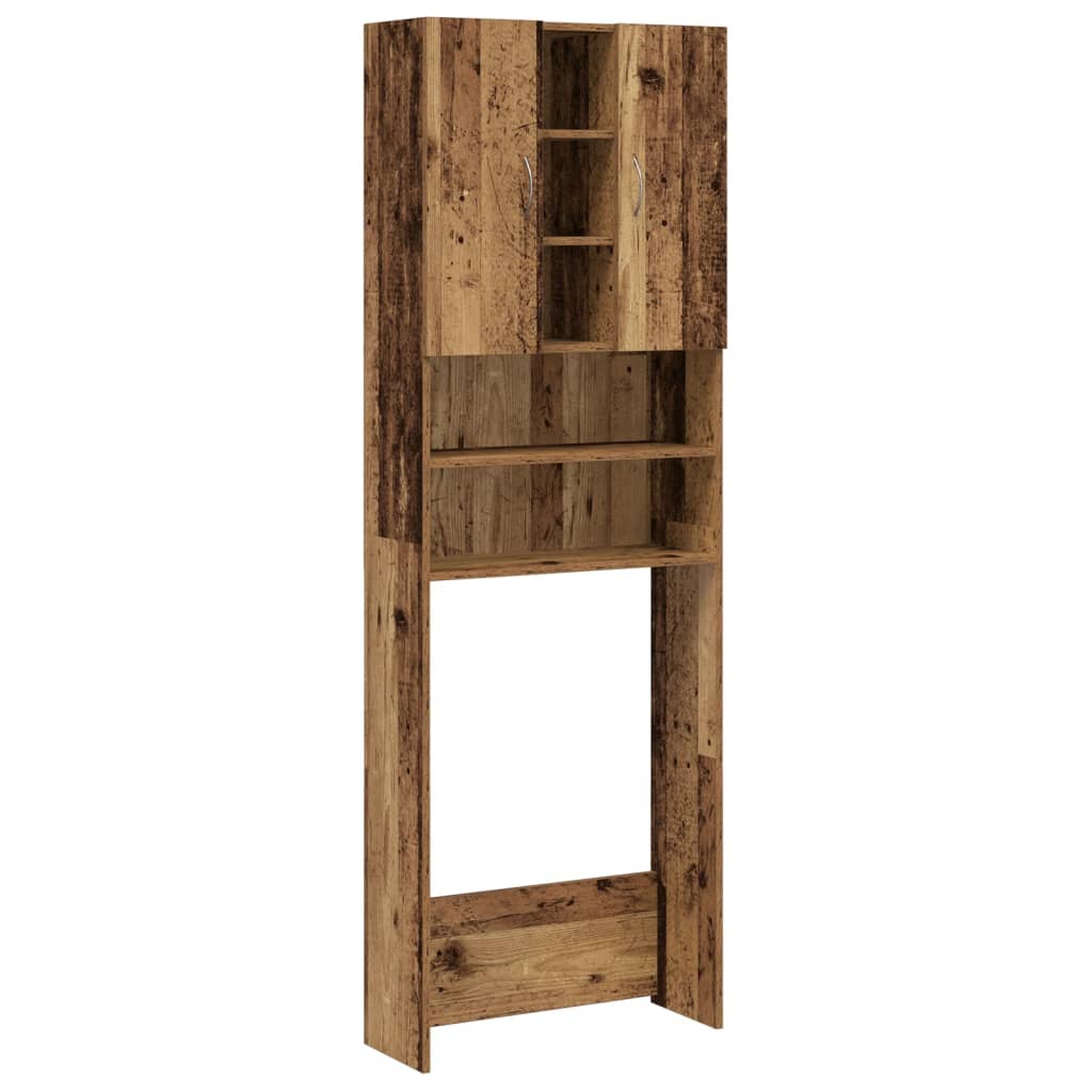 Vaskemaskinskap gammelt tre 64x25,5x190 cm