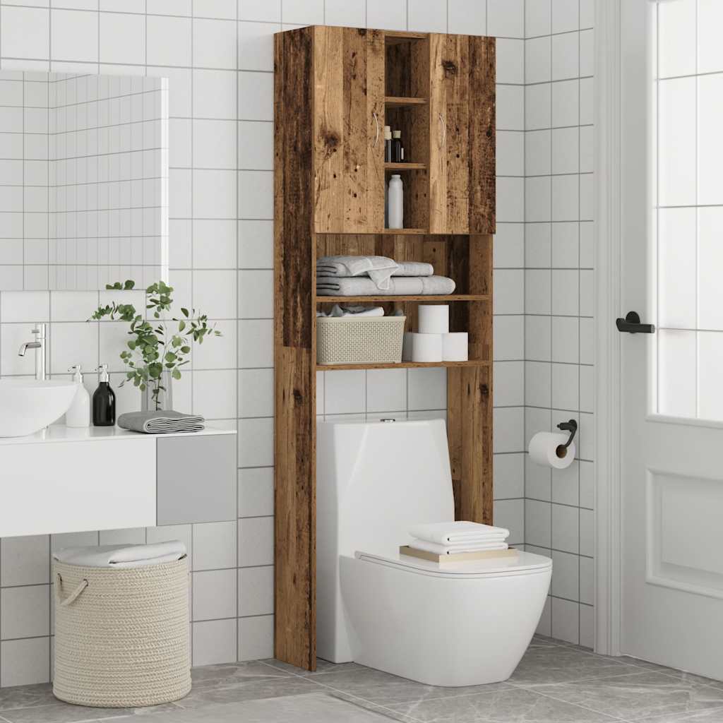 Vaskemaskinskap gammelt tre 64x25,5x190 cm
