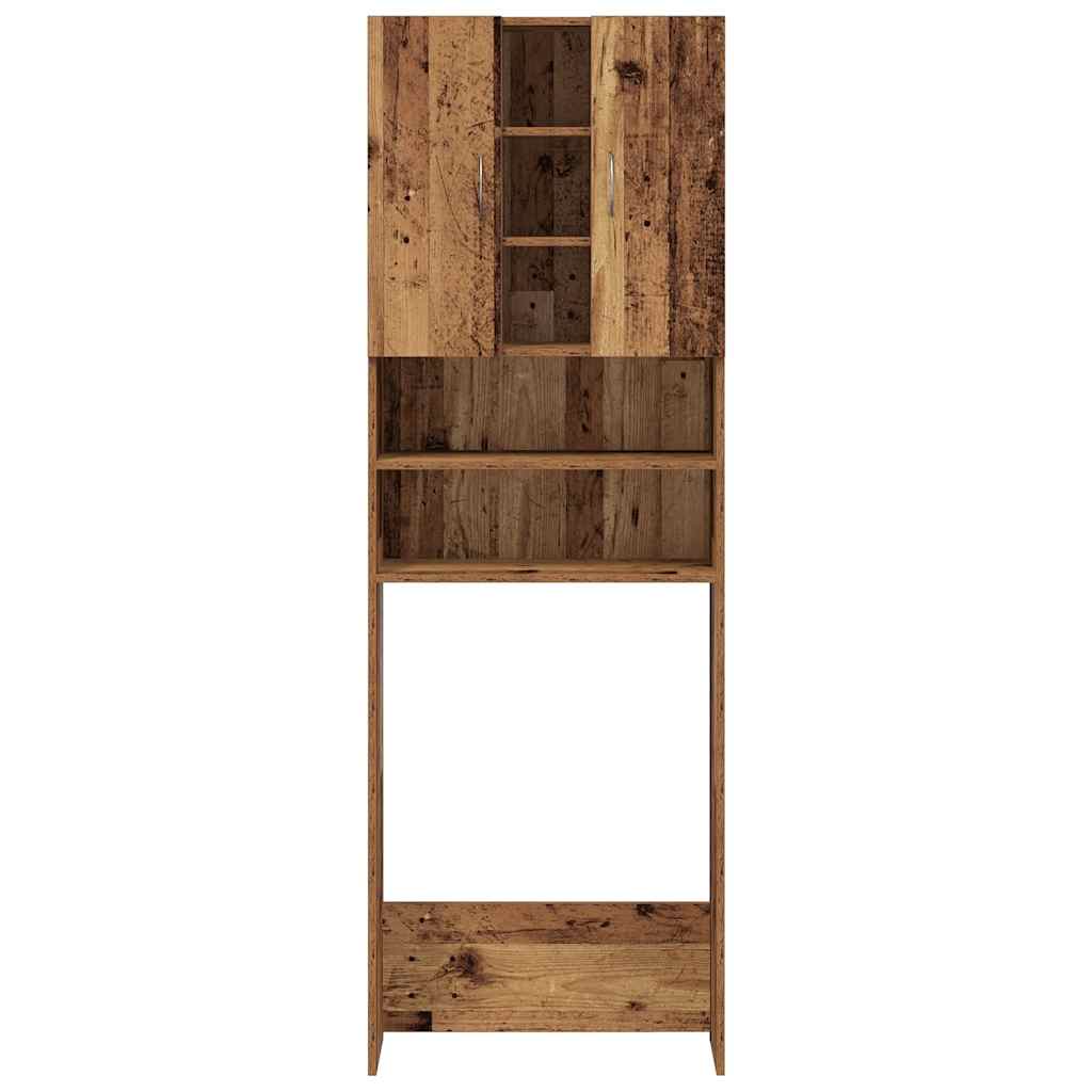 Vaskemaskinskap gammelt tre 64x25,5x190 cm
