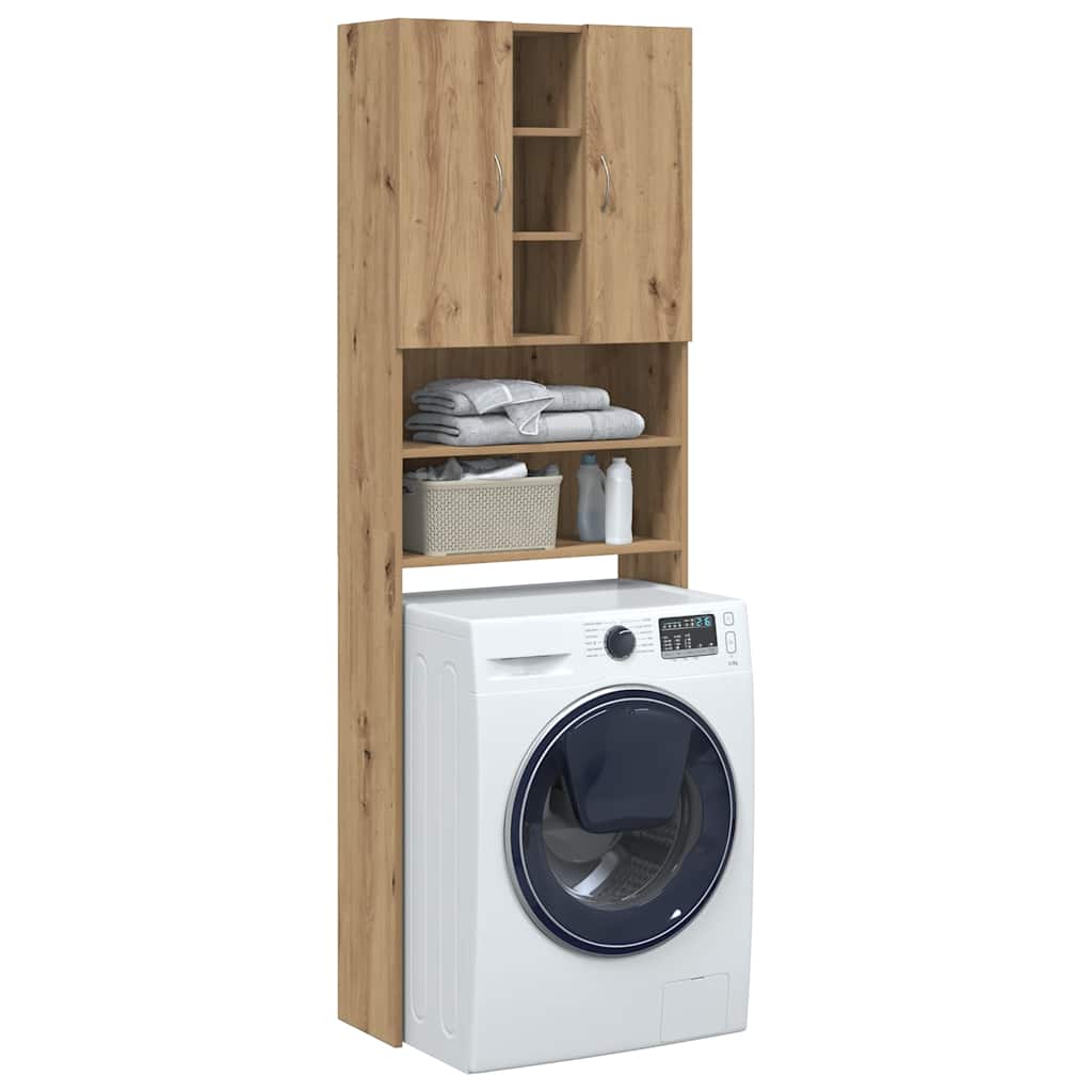 Vaskemaskinskap artisan eik 64x25,5x190 cm vidaXL