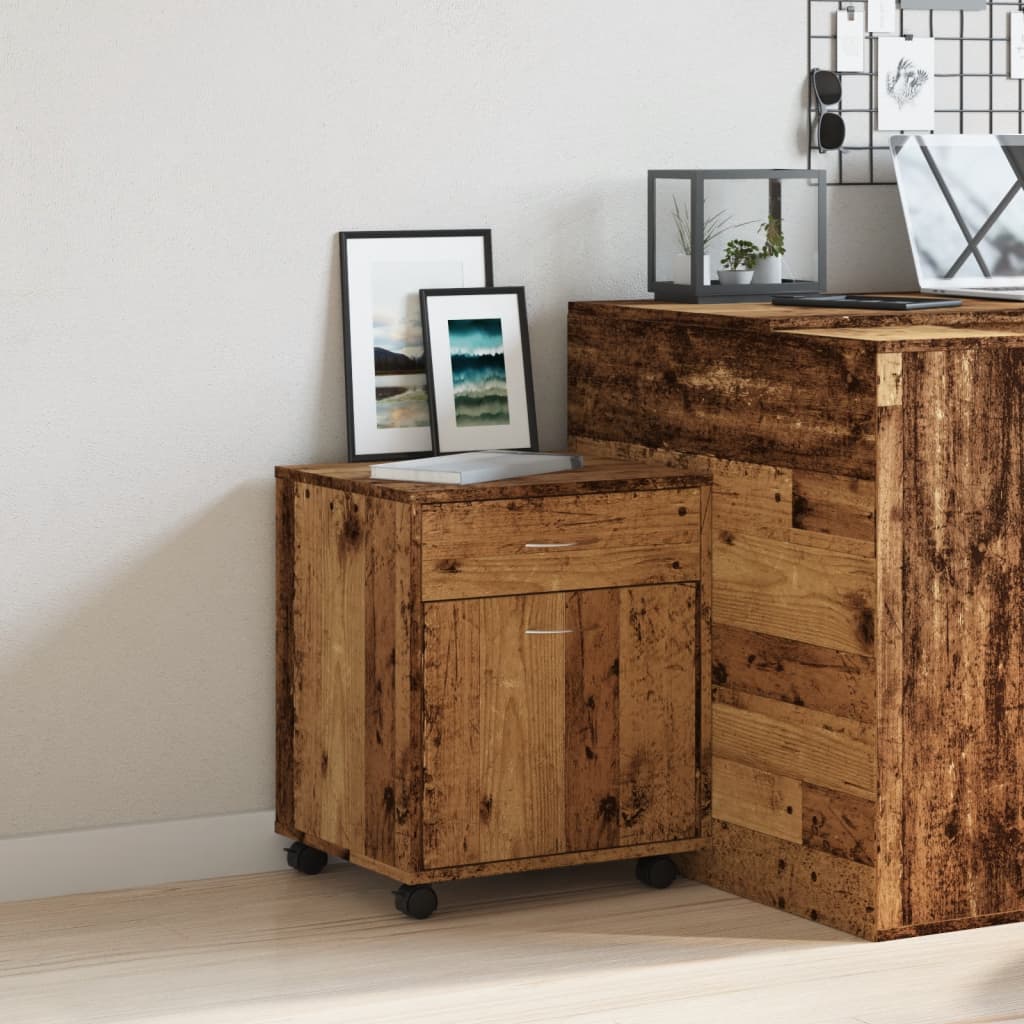 Rulleskap gammelt tre 45x38x54 cm konstruert tre