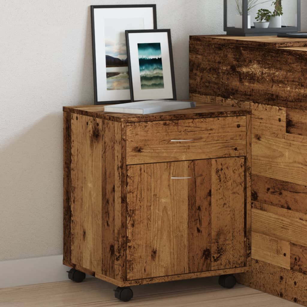 Rulleskap gammelt tre 45x38x54 cm konstruert tre