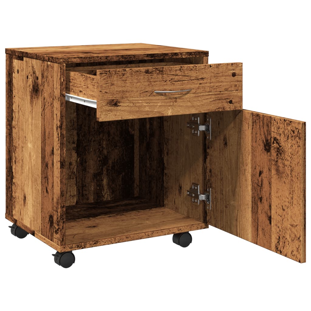 Rulleskap gammelt tre 45x38x54 cm konstruert tre