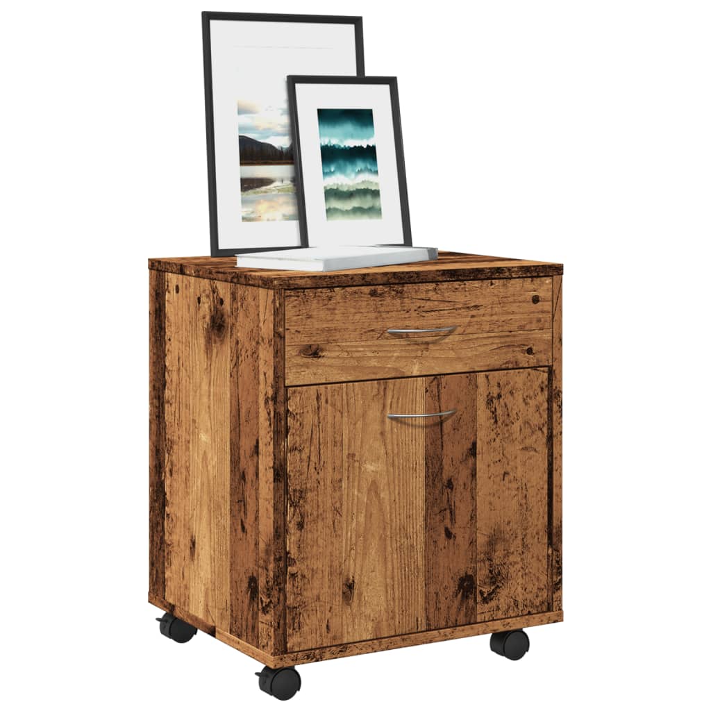 Rulleskap gammelt tre 45x38x54 cm konstruert tre