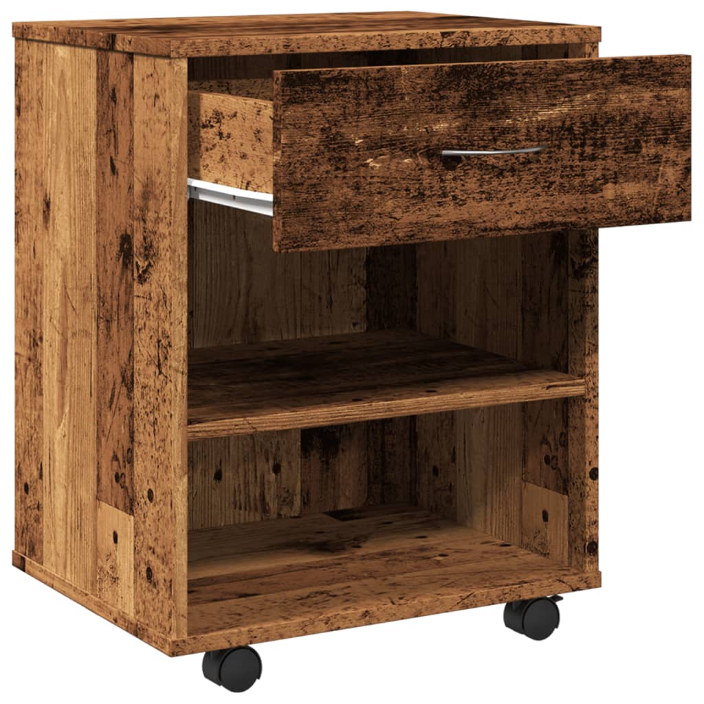 Rulleskap gammelt tre 46x36x59 cm konstruert tre