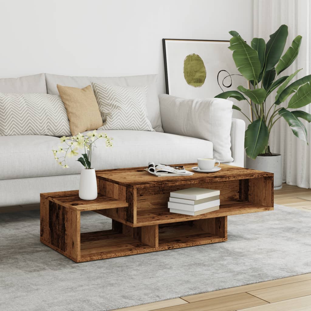 Salongbord gammelt tre 105x55x32 cm konstruert tre