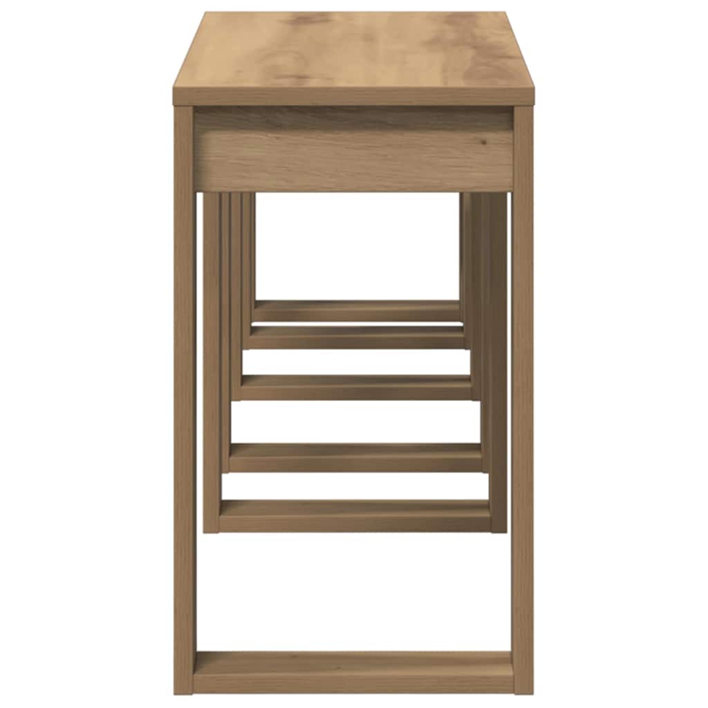 Stablebord 3 stk artisan eik konstruert tre