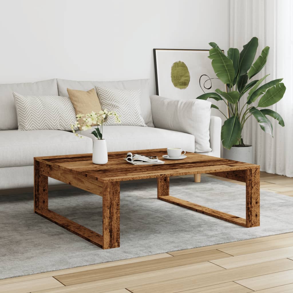 Salongbord gammelt tre 100x100x35 cm konstruert tre